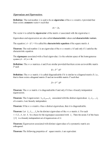 Eigenvalues and Eigenvectors