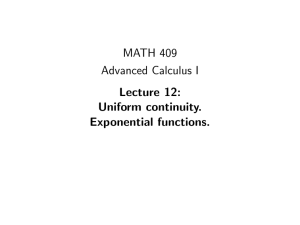 MATH 409, Fall 2013 [3mm] Advanced Calculus I