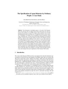 The Specification of Agent Behavior by Ordinary People: A Case Study