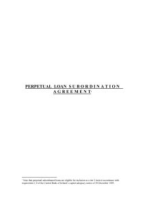 Perpetual Loan Subordination Agreement