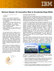 Serious Games: An Innovative Way to Accelerate Deep Skills