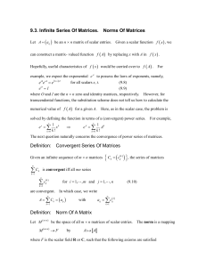 9.3. Infinite Series Of Matrices. Norms Of Matrices