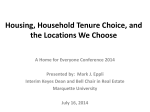 Mark Eppli Plenary Housing, Household Tenure Choice