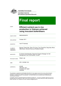 FR2011-28: Efficient nutrient use in rice production in