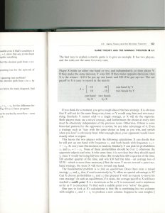 section on zero-sum Game Theory from Strang`s textbook