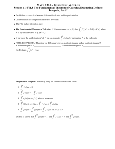 MATH 1325 – BUSINESS CALCULUS Section 11.4/11.5 The