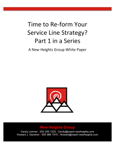Time to Re-‐form Your Service Line Strategy