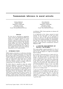 Nonmonotonic inferences in neural networks