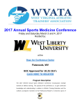 2017 WVATA Annual Sports Medicine Conference Agenda