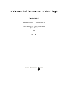 A Mathematical Introduction to Modal Logic