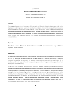 1 Statistical Models for Proportional Outcomes Abstract For many