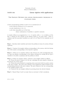 Linear algebra with applications The Simplex Method