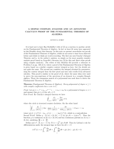 A SIMPLE COMPLEX ANALYSIS AND AN ADVANCED CALCULUS