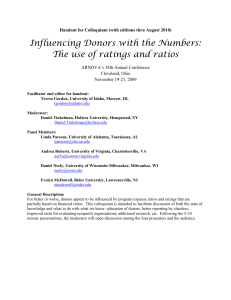 7. What Numbers Should Donors Use? and