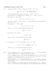 MATH1023 Calculus I, 2016