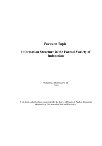 Focus on Topic: Information Structure in the