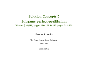 Subgame perfect equilibrium