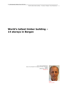 World`s tallest timber building – 14 storeys in Bergen Introduction