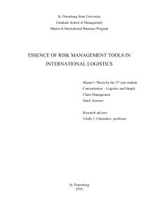 3.2 Managers` perception of international logistics risks