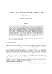 Expected Utility Theory with Bounded Probability Nets∗