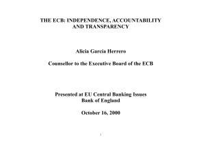 the ecb: independence, accountability and transparency