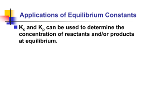 Unit 4 Chemical Kinetics and Chemical Equilibrium