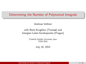 Determining the Number of Polynomial Integrals