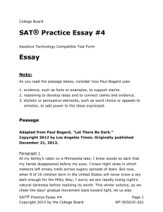 SAT Practice Test 4 Essay for Assistive