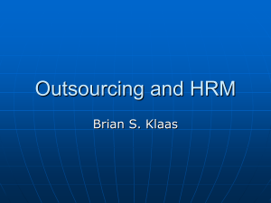 Outsourcing and HRM
