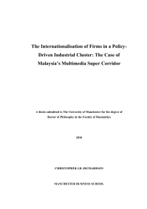 The internationalisation of firms in a policy