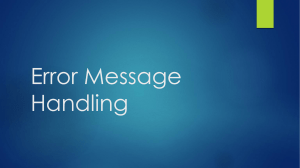 Error Message Handling