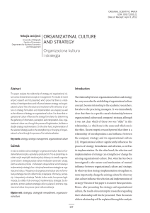 ORGANIZATINAL CuLTuRE ANd STRATEGY