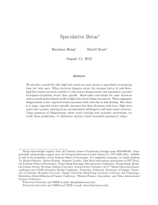 Speculative Betas - Harvard Business School