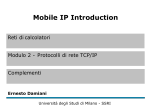 Mobile IP: Introduction - Università degli Studi di Milano