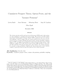 Cumulative Prospect Theory, Option Prices, and the Variance