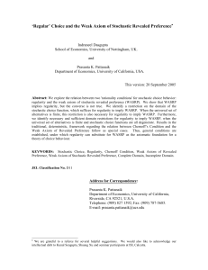 Choice and the Weak Axiom of Stochastic Revealed Preference