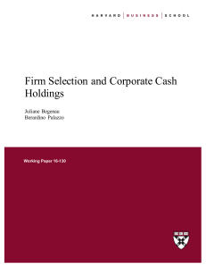 Firm Selection and Corporate Cash Holdings