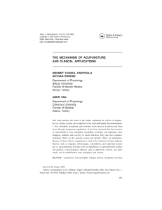 the mechanism of acupuncture and clinical applications