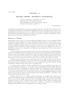 CHAPTER 13 DECISION THEORY { HISTORICAL