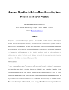 Quantum Algorithm to Solve a Maze: Converting Maze Problem into