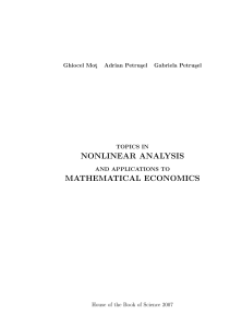 NONLINEAR ANALYSIS MATHEMATICAL ECONOMICS
