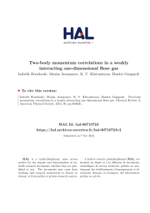 Two-body momentum correlations in a weakly interacting one