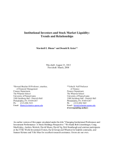 Institutional Investors and Stock Market Liquidity