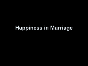 Happiness in Marriage