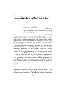 8 Common Knowledge and Nash Equilibrium