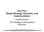 Part Two Global, Strategy, Structure, and Implementation
