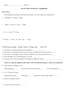 Practice Test: Equilibrium