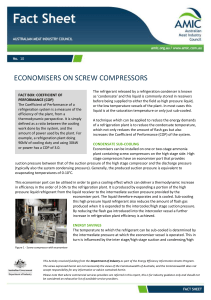 10 08 Fall economisers on screw compressors The refrigerant