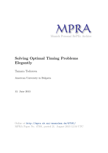 Solving Optimal Timing Problems Elegantly