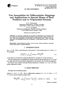 Two Inequalities for Differentiable Mappings and